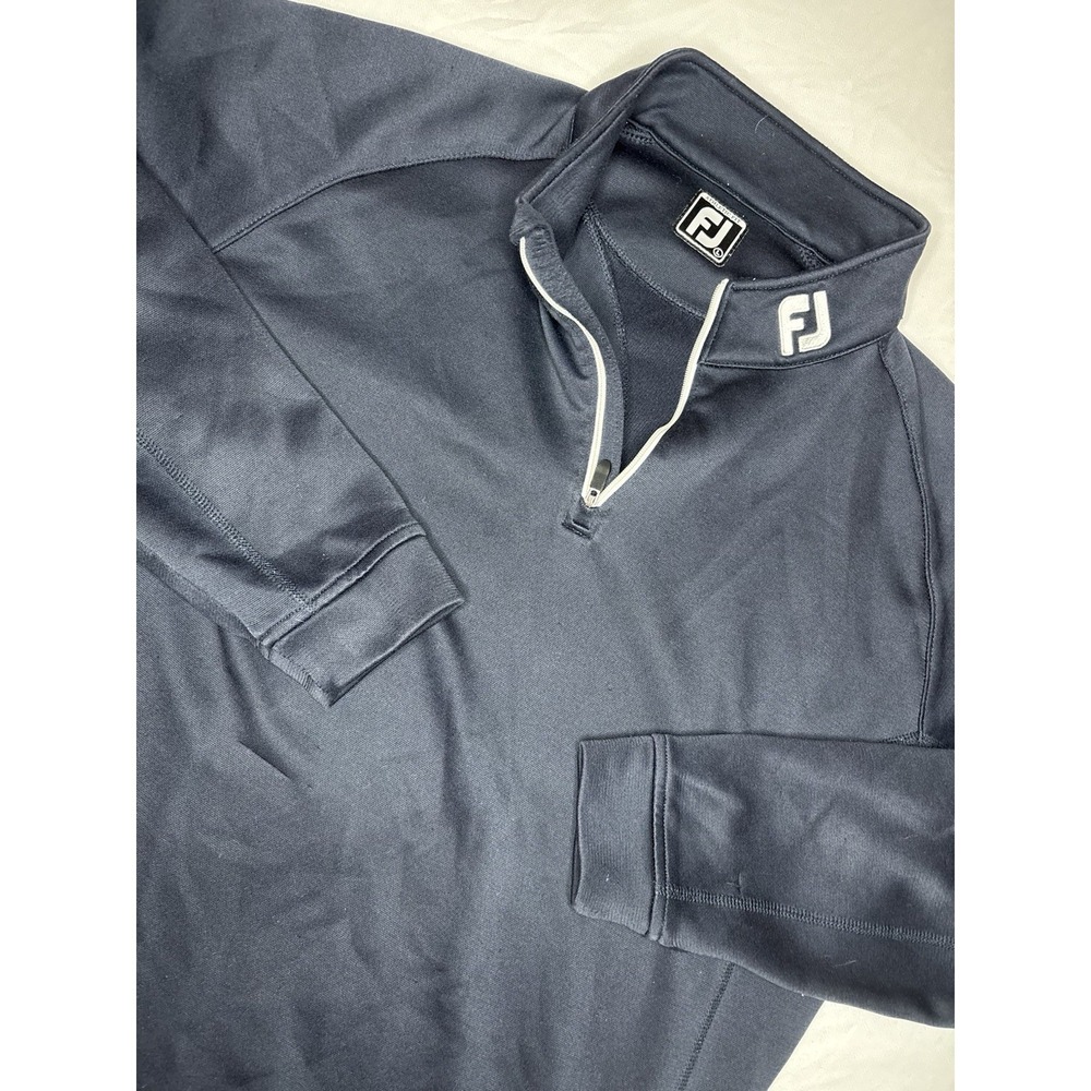 FootJoy FJ Athletic Fit 1/4 Zip Golf Long Sleeve Pullover Men's Large Navy Blue